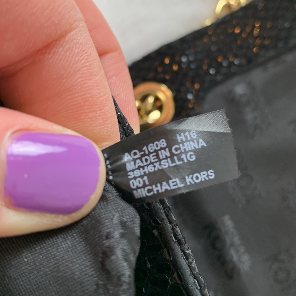 Michael Michael Kors Black Python Embossed Leathe… - image 8